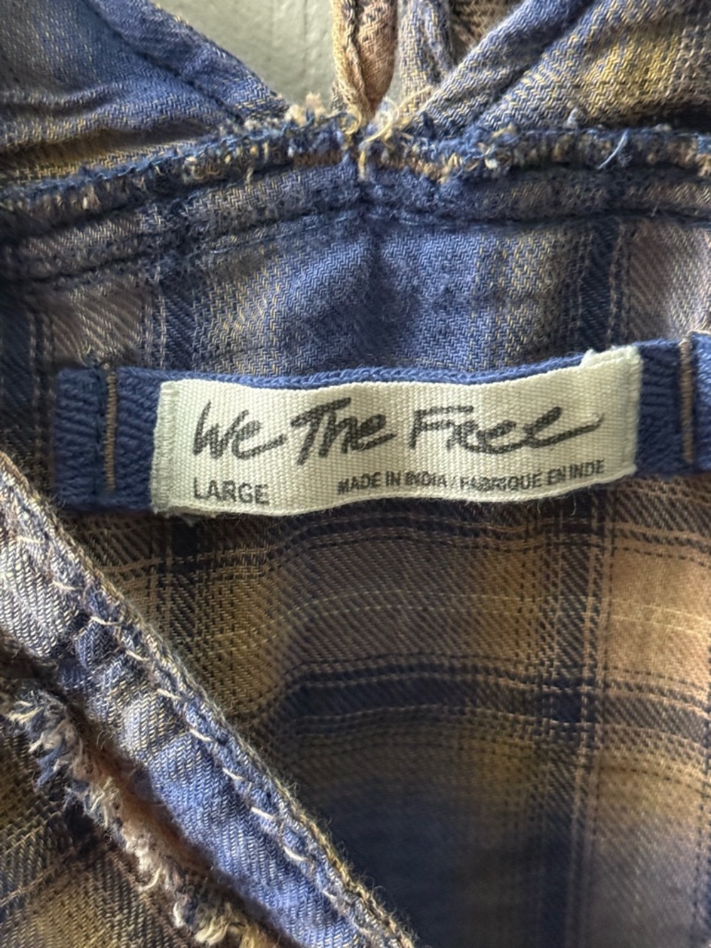 Free People One Of The Boys Plaid Tunic in Blue Combo - Picture 4 of 4